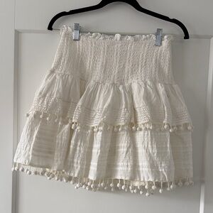 Shona Joy Cream Tiered Mini Skirt